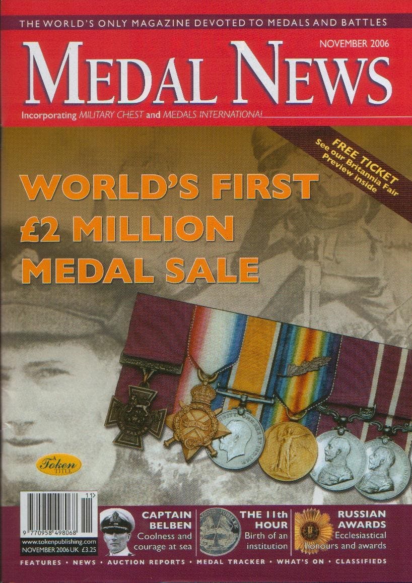 Front cover of 'Owners or guardians?', Medal News November 2006, Volume 44, Number 10 by Token Publishing